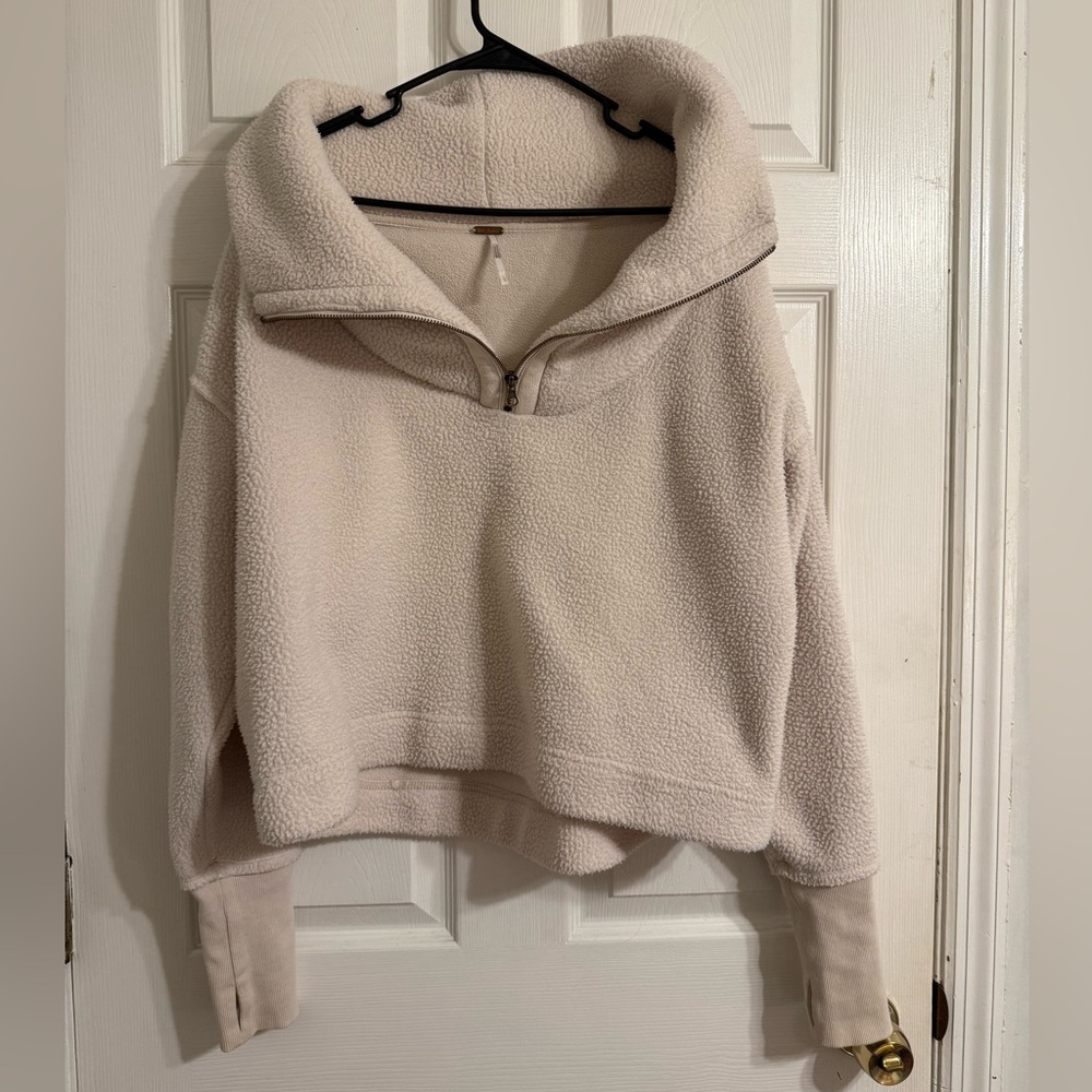 Free People Poppy Quarter-Zip Fleece Pullover